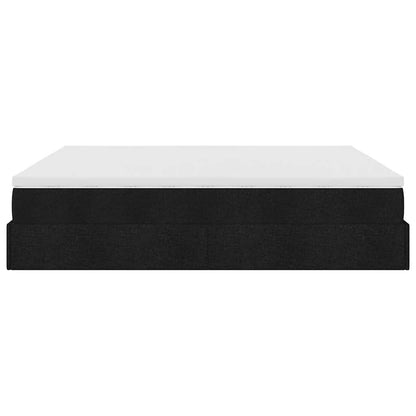Ottoman-Bett mit Matratze Schwarz 180x200 cm Stoff