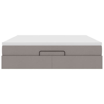 Ottoman-Bett mit Matratze Taupe 180x200 cm Stoff