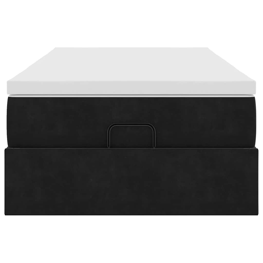 Ottoman-Bett mit Matratze Schwarz 90x190 cm Samt
