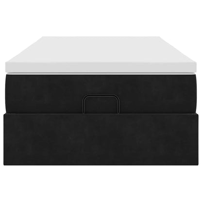 Ottoman-Bett mit Matratze Schwarz 90x190 cm Samt