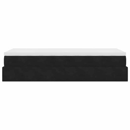Ottoman-Bett mit Matratze Schwarz 90x190 cm Samt