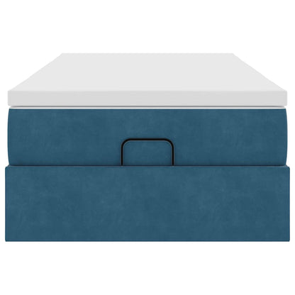 Ottoman-Bett mit Matratze Dunkelblau 90x190 cm Samt