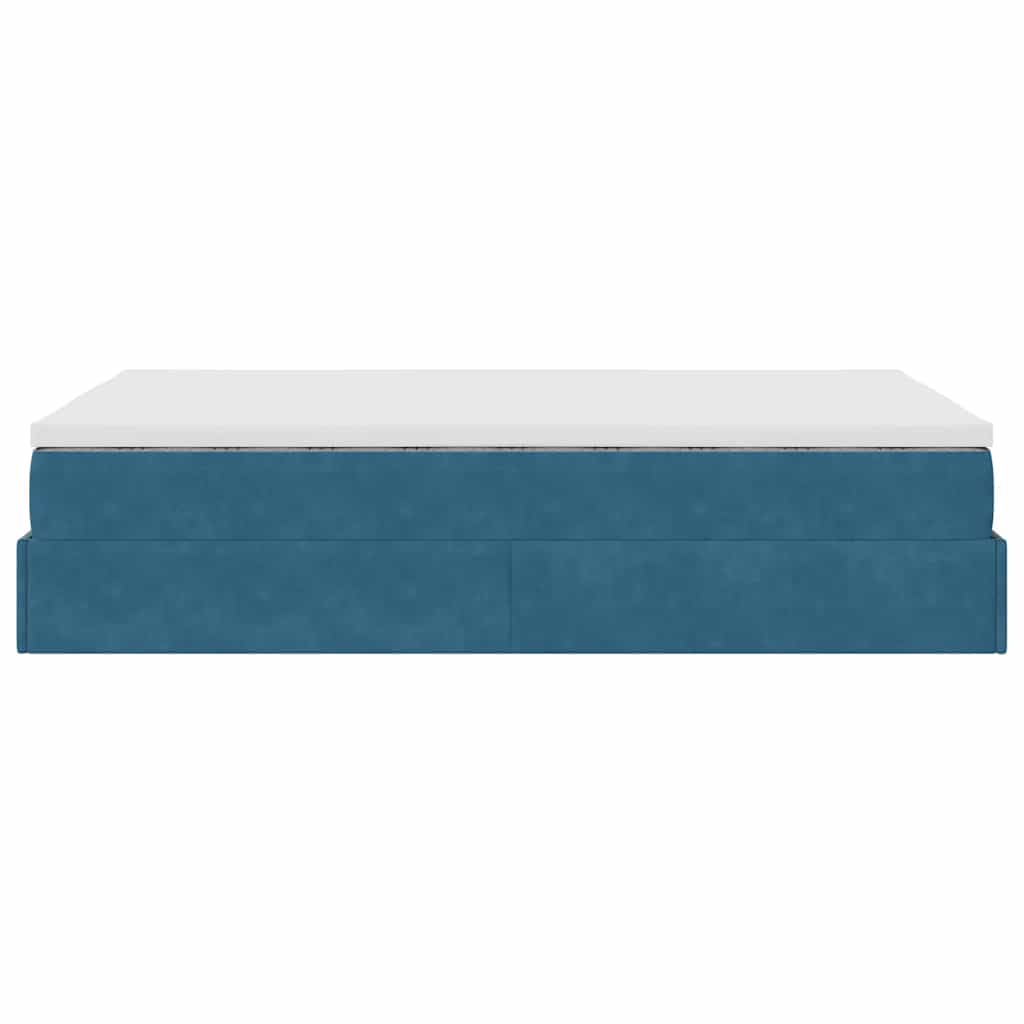 Ottoman-Bett mit Matratze Dunkelblau 120x190 cm Samt