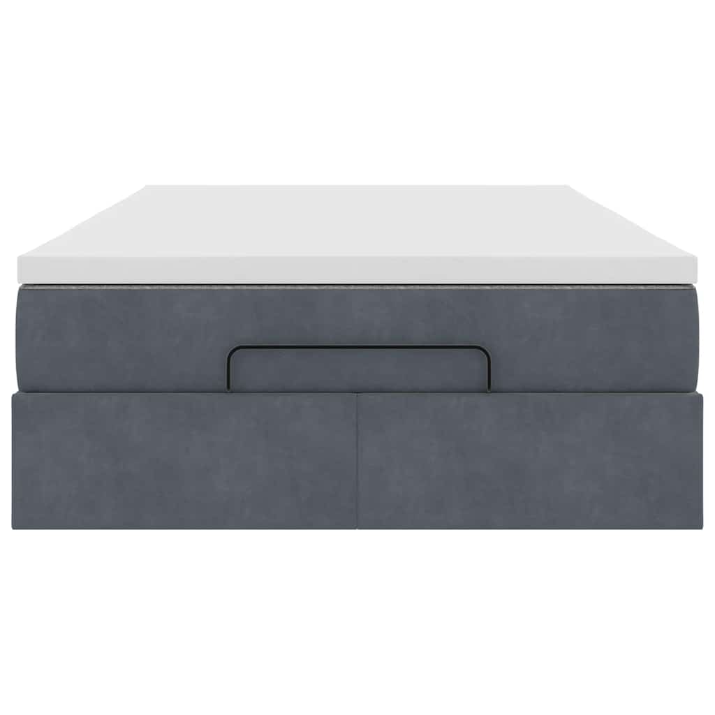 Ottoman-Bett mit Matratze Dunkelgrau 120x200 cm Samt