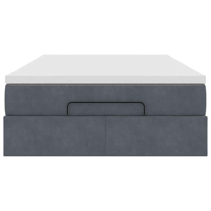 Ottoman-Bett mit Matratze Dunkelgrau 120x200 cm Samt