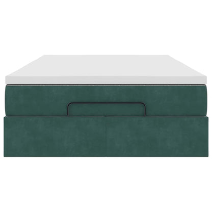 Ottoman-Bett mit Matratze Dunkelgrün 120x200 cm Samt