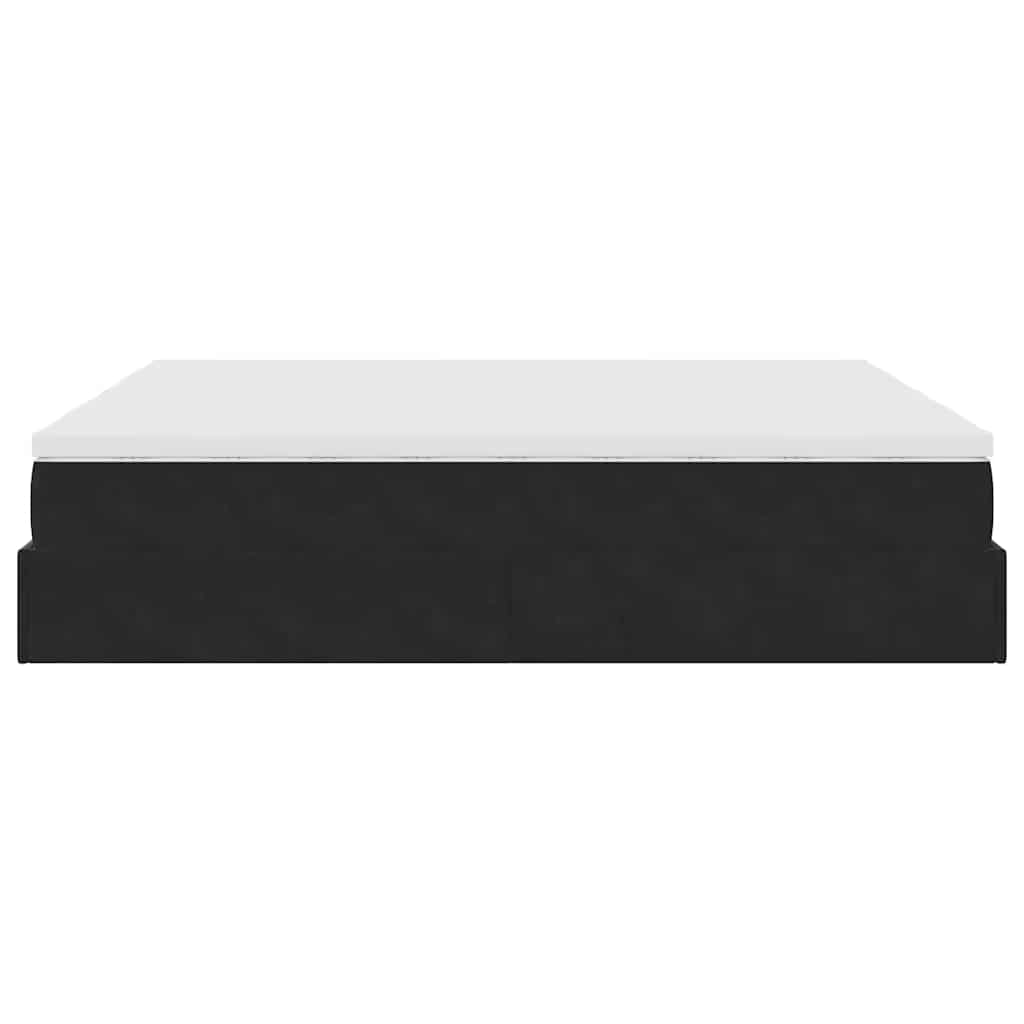 Ottoman-Bett mit Matratzen Schwarz 180x200 cm Samt