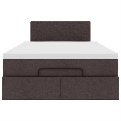 Ottoman-Bett mit Matratze Dunkelbraun 120x190 cm Stoff