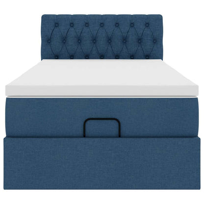 Ottoman-Bett mit Matratze Blau 90x190 cm Stoff