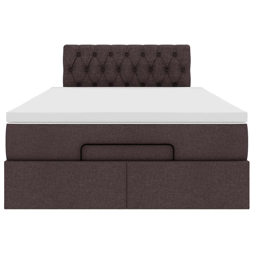 Ottoman-Bett mit Matratze Dunkelbraun 120x190 cm Stoff
