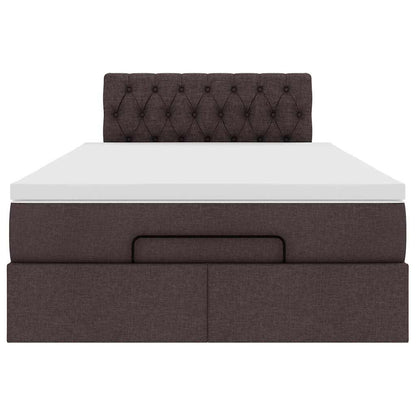 Ottoman-Bett mit Matratze Dunkelbraun 120x190 cm Stoff