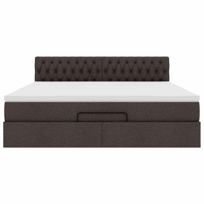 Ottoman-Bett mit Matratze Dunkelbraun 160x200 cm Stoff