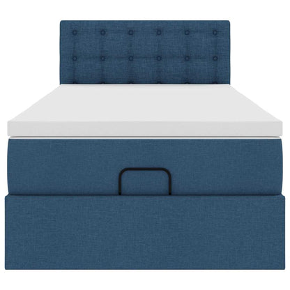 Ottoman-Bett mit Matratze Blau 90x190 cm Stoff