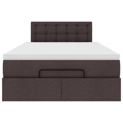 Ottoman-Bett mit Matratze Dunkelbraun 120x190 cm Stoff