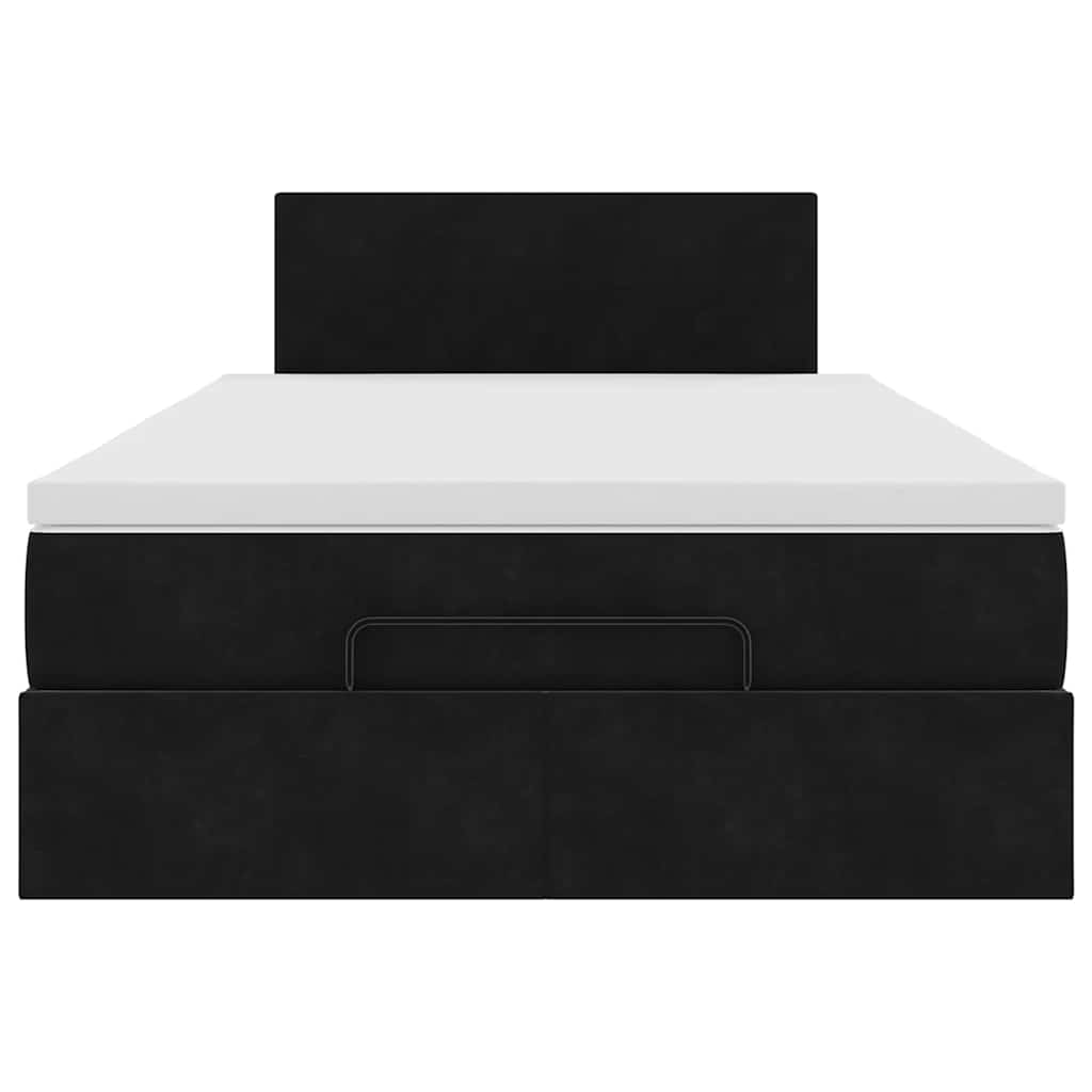 Ottoman-Bett mit Matratze Schwarz 120x190 cm Samt
