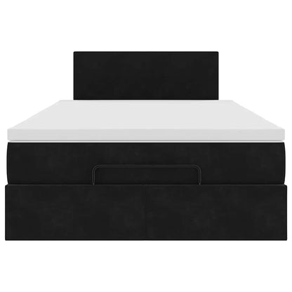 Ottoman-Bett mit Matratze Schwarz 120x190 cm Samt