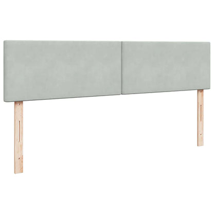 Ottoman-Bett mit Matratze Hellgrau 160x200 cm Samt