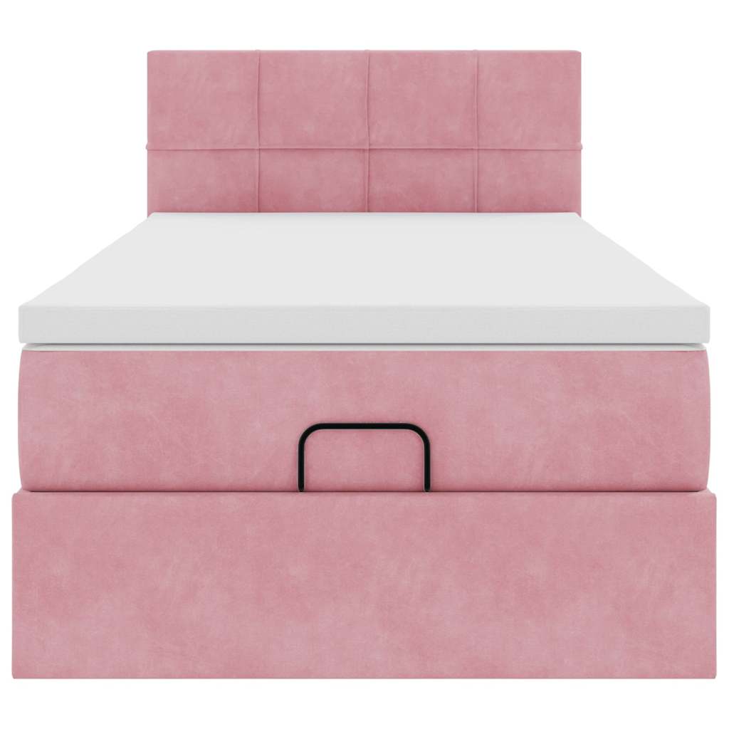 Ottoman-Bett mit Matratze Rosa 100x200 cm Samt