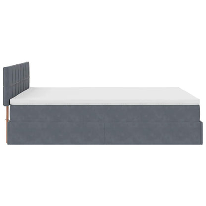 Ottoman-Bett mit Matratze Dunkelgrau 140x190 cm Samt