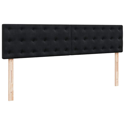 Ottoman-Bett mit Matratzen Schwarz 180x200 cm Samt