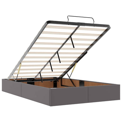 Ottoman-Bett mit Matratzen & LEDs Grau 120x200 cm Kunstleder