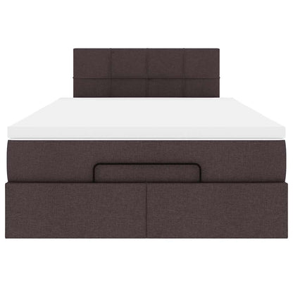 Ottoman-Bett mit Matratze & LEDs Dunkelbraun 120x190 cm Stoff