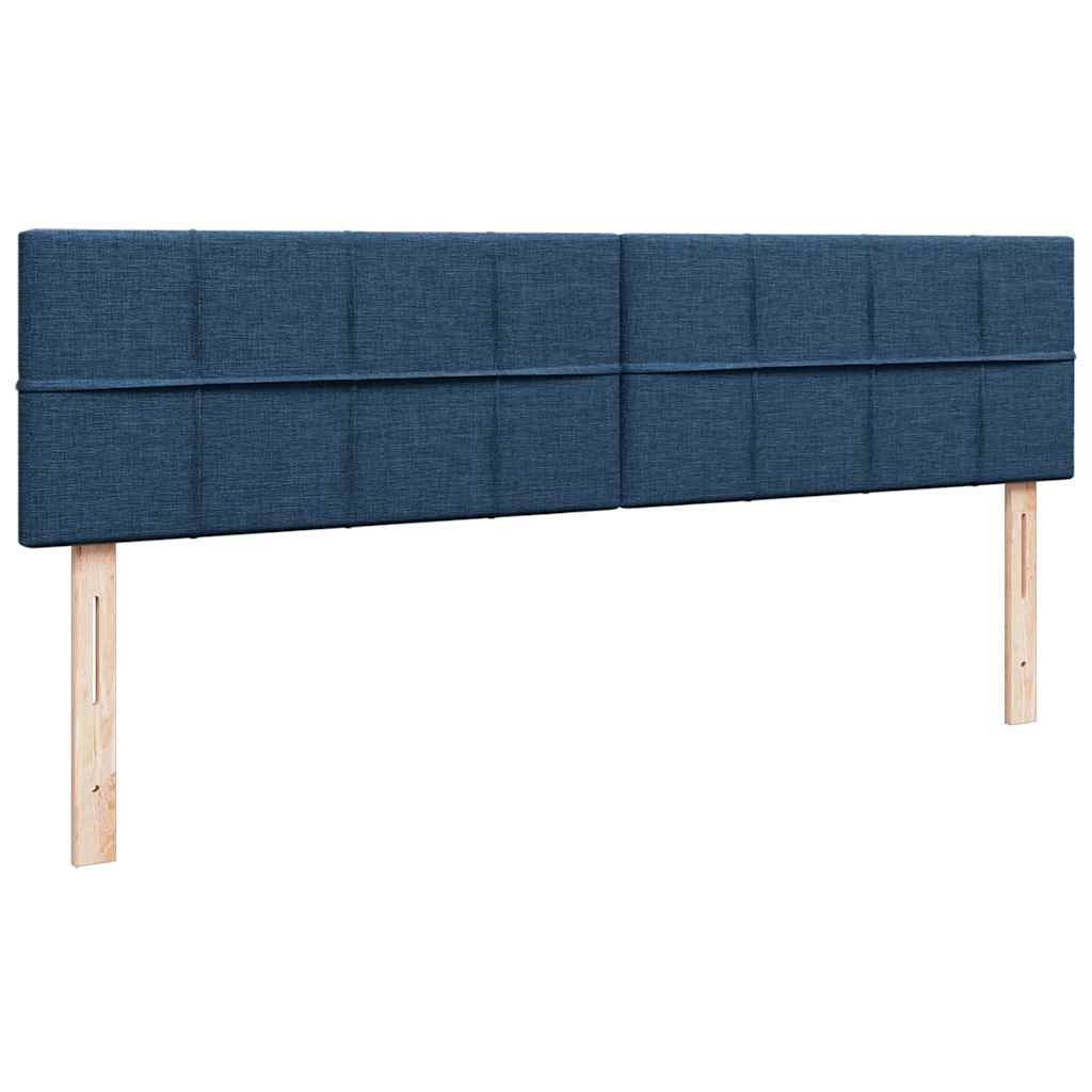 Ottoman-Bett mit Matratze & LEDs Blau 160x200 cm Stoff