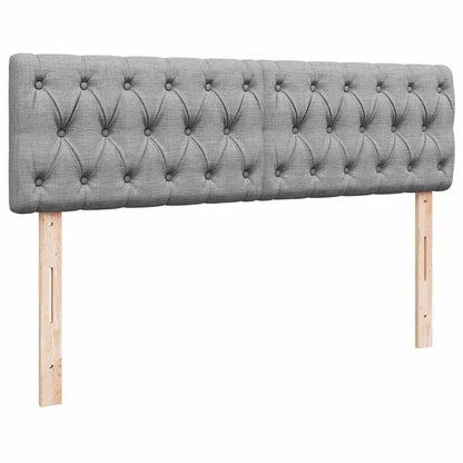 Ottoman-Bett mit Matratze & LEDs Hellgrau 140x200 cm Stoff