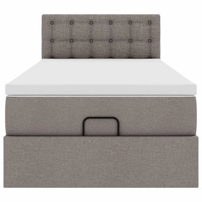 Ottoman-Bett mit Matratze & LEDs Taupe 100x200 cm Stoff