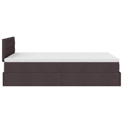 Ottoman-Bett mit Matratze & LEDs Dunkelbraun 120x190 cm Stoff
