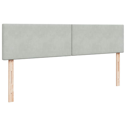 Ottoman-Bett mit Matratze & LEDs Hellgrau 160x200 cm Samt