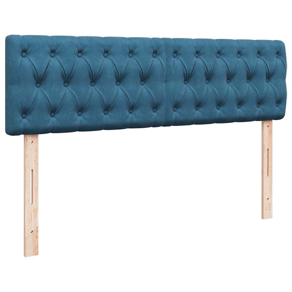 Ottoman-Bett mit Matratze & LEDs Dunkelblau 140x200 cm Samt