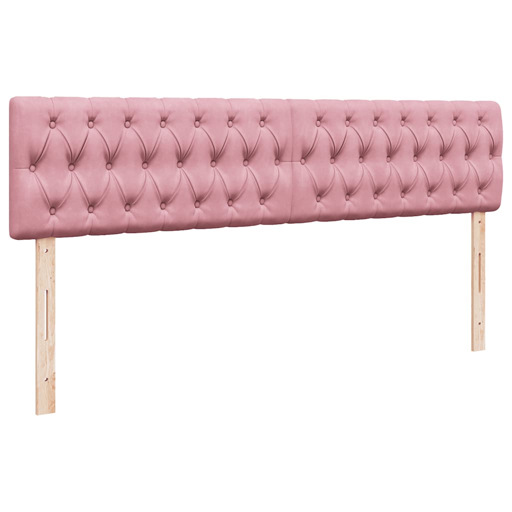 Ottoman-Bett mit Matratzen & LEDs Rosa 200x200 cm Samt