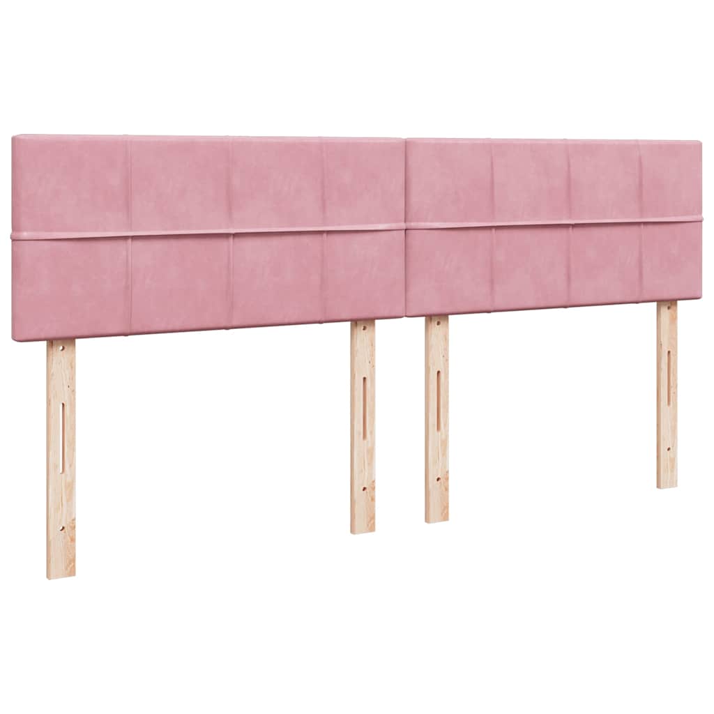 Ottoman-Bett mit Matratzen & LEDs Rosa 200x200 cm Samt