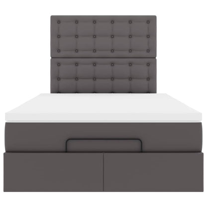 Ottoman-Bett mit Matratze Grau 120x200 cm Kunstleder