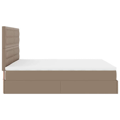 Ottoman-Bett mit Matratze Cappuccino-Braun 160x200cm Kunstleder