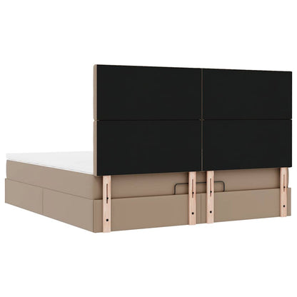 Ottoman-Bett mit Matratze Cappuccino-Braun 160x200cm Kunstleder