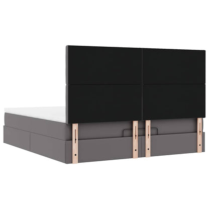 Ottoman-Bett mit Matratze Grau 180x200 cm Kunstleder