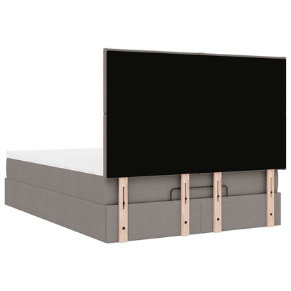 Ottoman-Bett mit Matratze Taupe 140x200 cm Stoff
