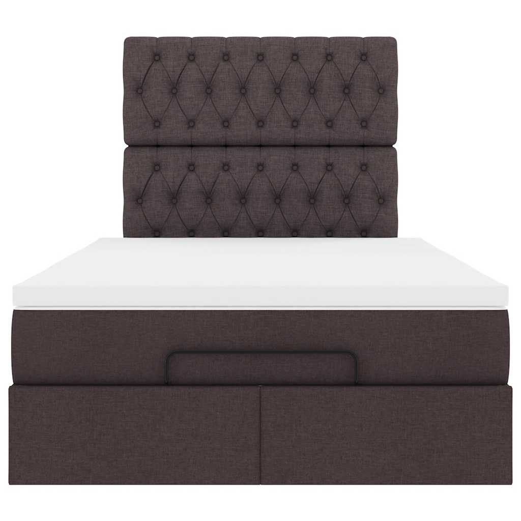 Ottoman-Bett mit Matratze Dunkelbraun 120x190 cm Stoff
