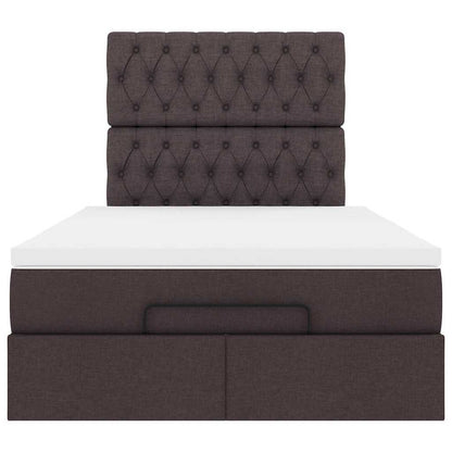 Ottoman-Bett mit Matratze Dunkelbraun 120x190 cm Stoff