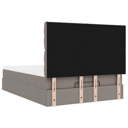 Ottoman-Bett mit Matratze Taupe 140x200 cm Stoff