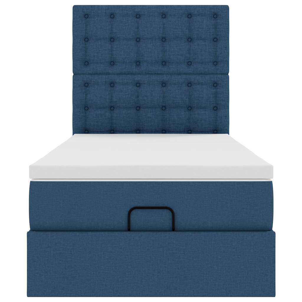 Ottoman-Bett mit Matratze Blau 90x190 cm Stoff