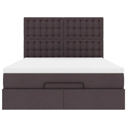 Ottoman-Bett mit Matratze Dunkelbraun 140x200 cm Stoff