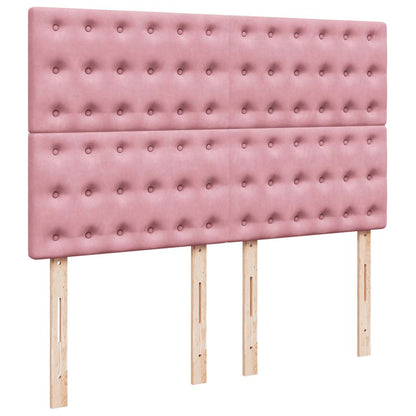 Ottoman-Bett mit Matratzen Rosa 140x200 cm Samt