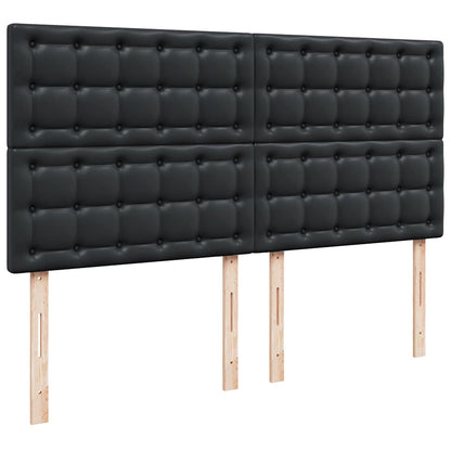 Ottoman-Bett mit Matratze & LEDs Schwarz 160x200 cm Kunstleder