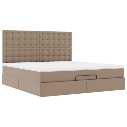 Ottoman-Bett mit Matratze & LEDs 160x200cm Kunstleder