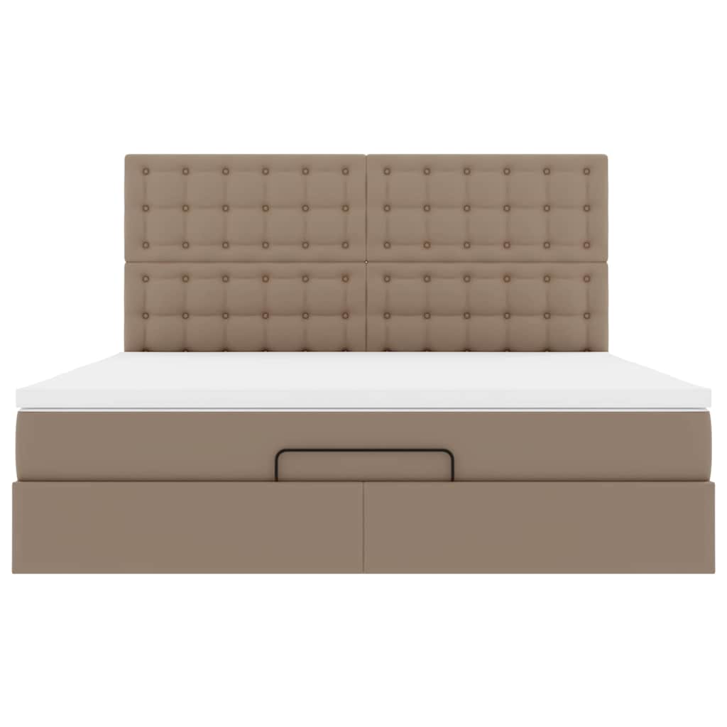 Ottoman-Bett mit Matratze & LEDs 160x200cm Kunstleder
