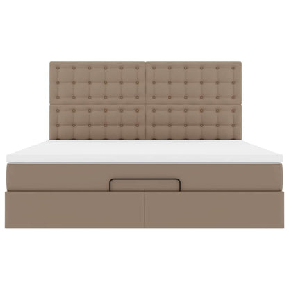 Ottoman-Bett mit Matratze & LEDs 160x200cm Kunstleder