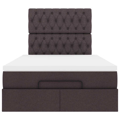 Ottoman-Bett mit Matratze & LEDs Dunkelbraun 120x190 cm Stoff